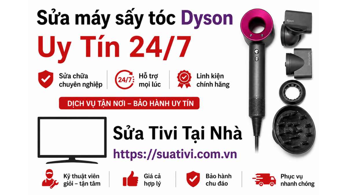 Sửa Máy Sấy Tóc Dyson Tại Hà Nội – Sửa Nhanh, Linh Kiện Chính Hãng, Thợ Giỏi