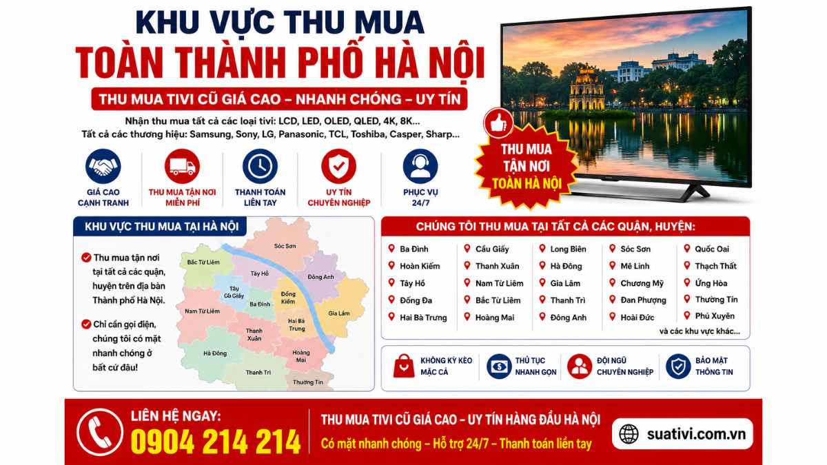 Khu Vực Thu Mua Tivi Cũ Tại Hà Nội